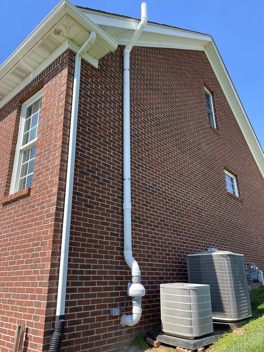 House showing a radon mitigation vent